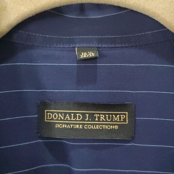 Donald Trump Signature Collection Long Sleeve Pinstripe Button Up Shirt,  16 1/2 - Picture 2 of 6